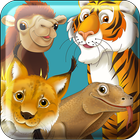 Puzzle coloring Asia Animals icon