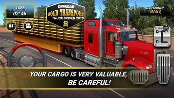 Offroad Gold Transport Truck Driver Affiche