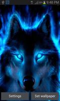 Blue Neon Wolf LWP Affiche