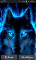 Blue Neon Wolf LWP poster