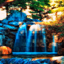 Blue Waterfall Mountain LWP APK