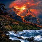 Hilly Volcano Live Wallpaper icono