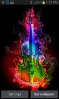 Multicolor Fire Guitar LWP Affiche