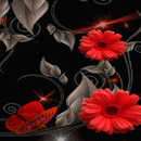 Red Flowers Butterflies LWP APK