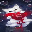 Red Heart Cat LWP APK