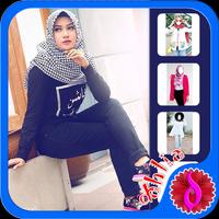Hijab Jeans Fashion Photo Affiche