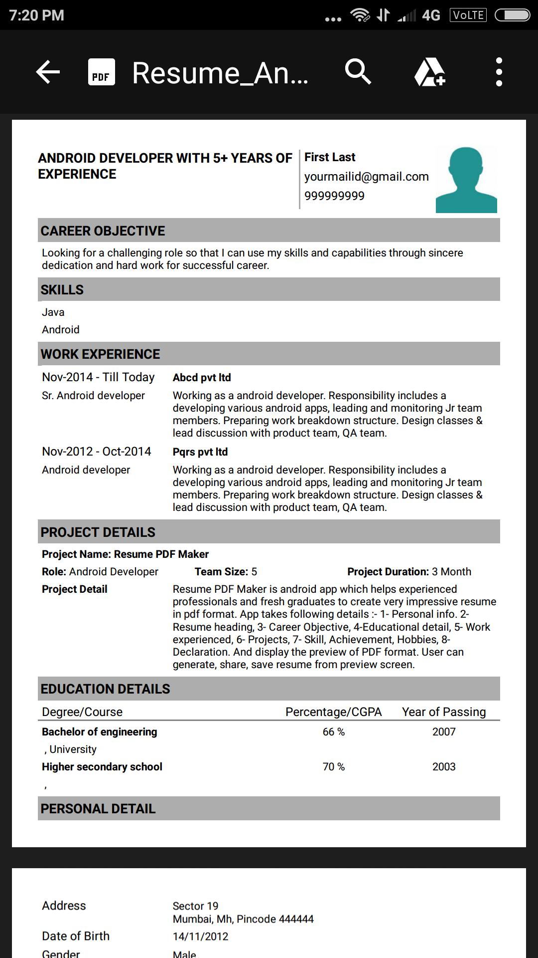 Resume PDF Maker APK for Android Download