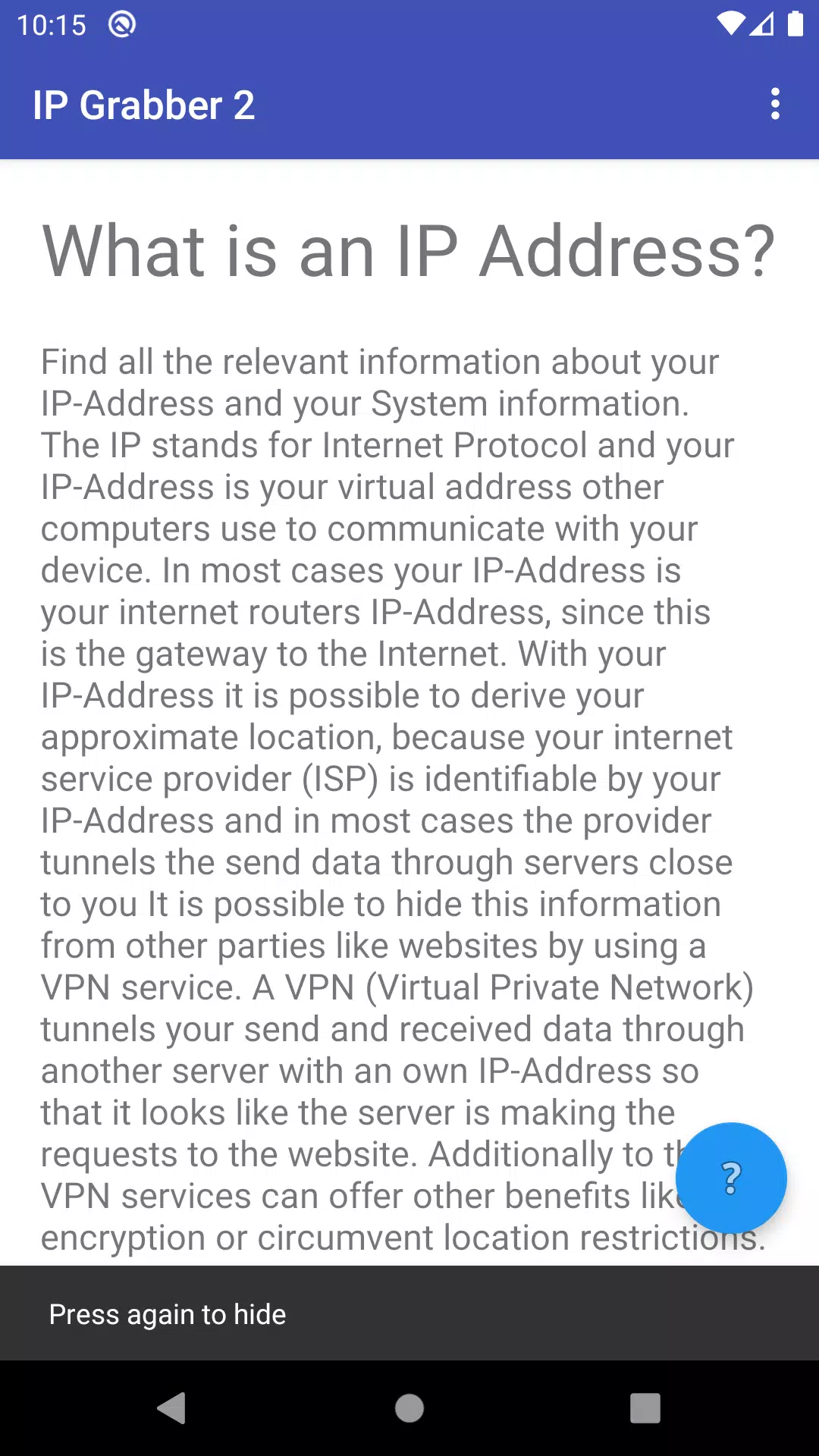 IP Grabber for Android - Download the APK from Uptodown