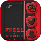 Black Red Leather Theme icône