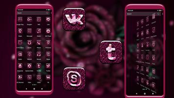 Giltter Rose Launcher Theme ảnh chụp màn hình 1