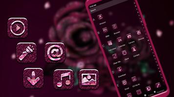 Giltter Rose Launcher Theme capture d'écran 2