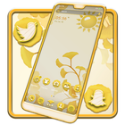 Yellow Ginkgo Leaf Theme icône