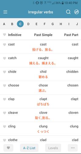 Android 用の 不規則動詞三態表 English Apk をダウンロード