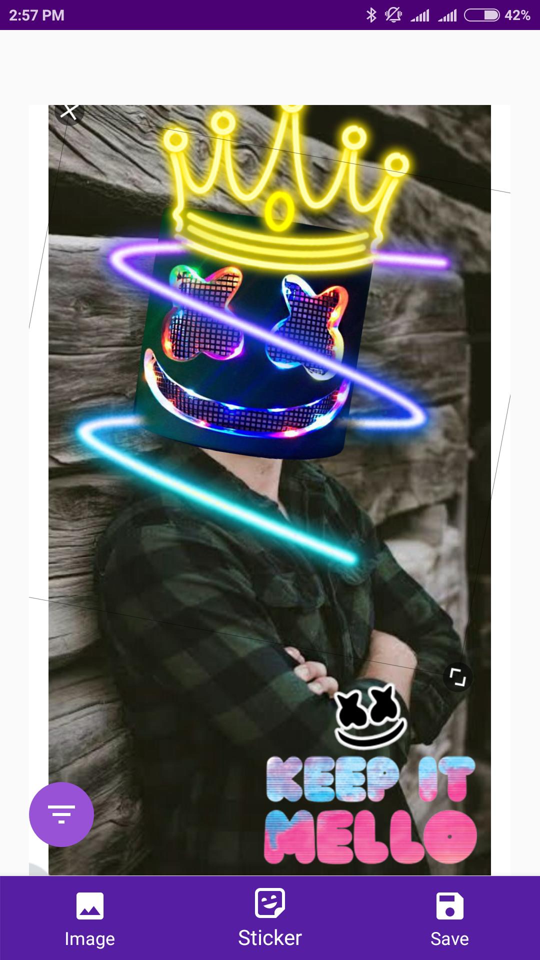 Marshmello Neon Face Mask Effect Photo Editor For Android Apk Download - marshmello face for free roblox