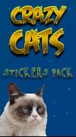 Stickers Crazy Cats for WhApp Affiche
