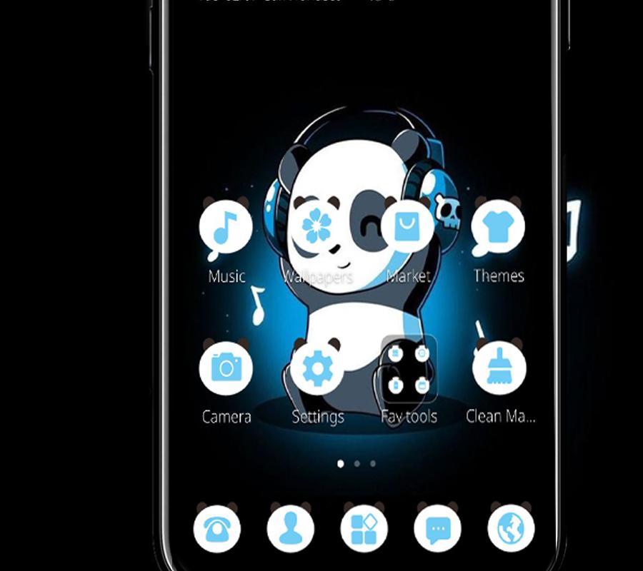 Dark Cute Music Panda Theme Для Андроид - Скачать APK