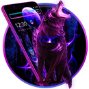 Neon Purple Wolf Theme APK