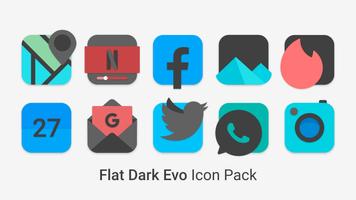 Flat Dark Evo - Icon Pack ポスター