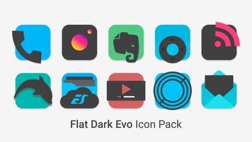 Flat Dark Evo - Icon Pack স্ক্রিনশট 1