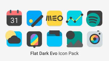 برنامه‌نما Flat Dark Evo - Icon Pack عکس از صفحه