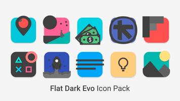 Flat Dark Evo - Icon Pack captura de pantalla 3