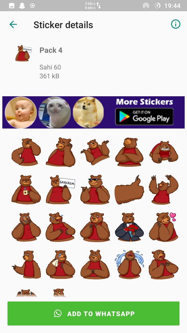 Bears Stickers For Whatsapp Wastickerapps For Android Apk