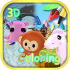 Animal World - Coloring & AR أيقونة