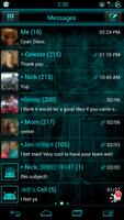 GO SMS Cyan Cobalt Theme Ekran Görüntüsü 1