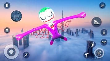 spider stickman Rope hero game الملصق
