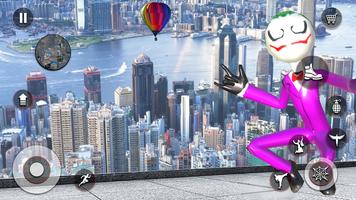 spider stickman Rope hero game تصوير الشاشة 1