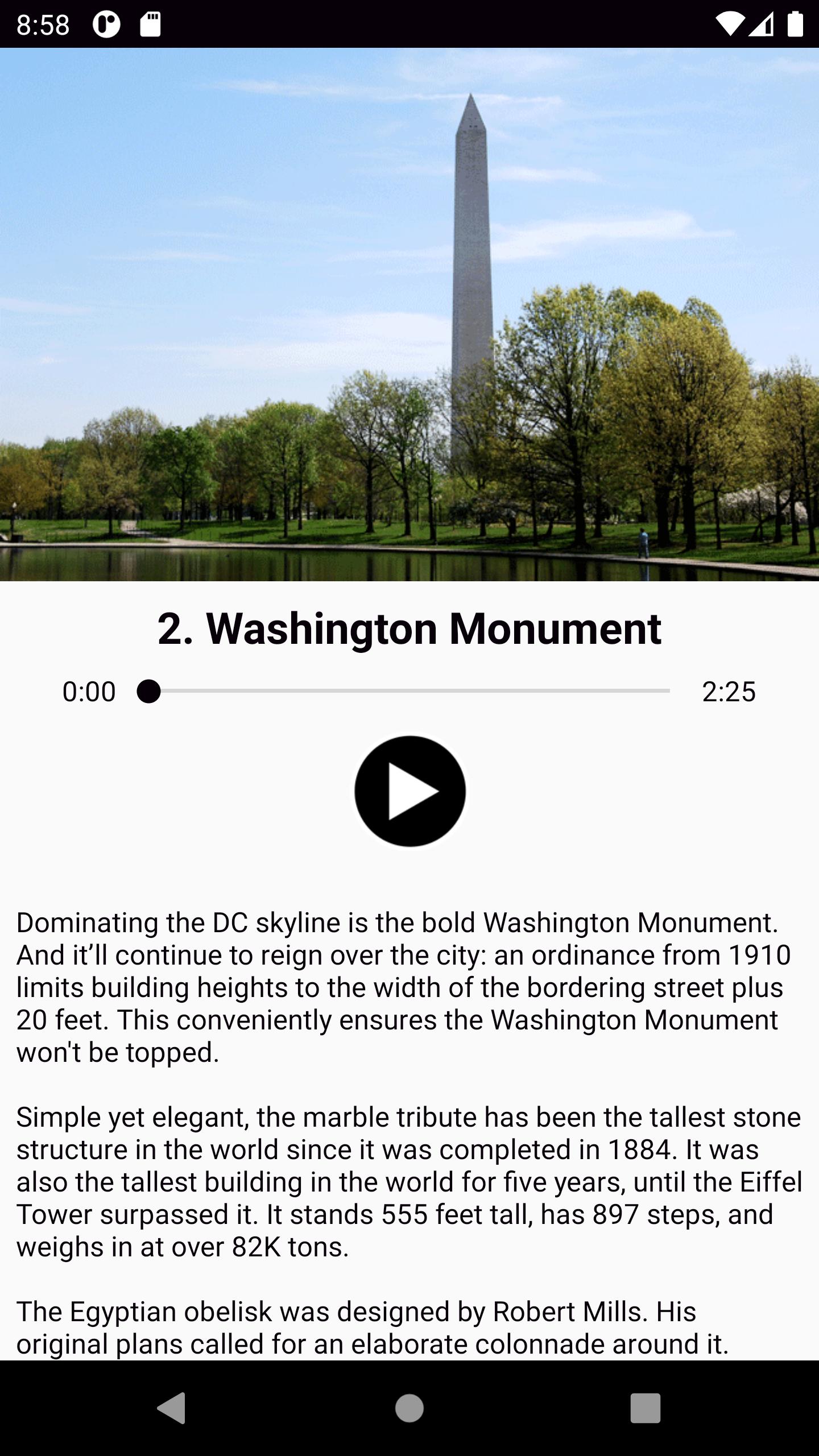 walking tour of dc monuments app