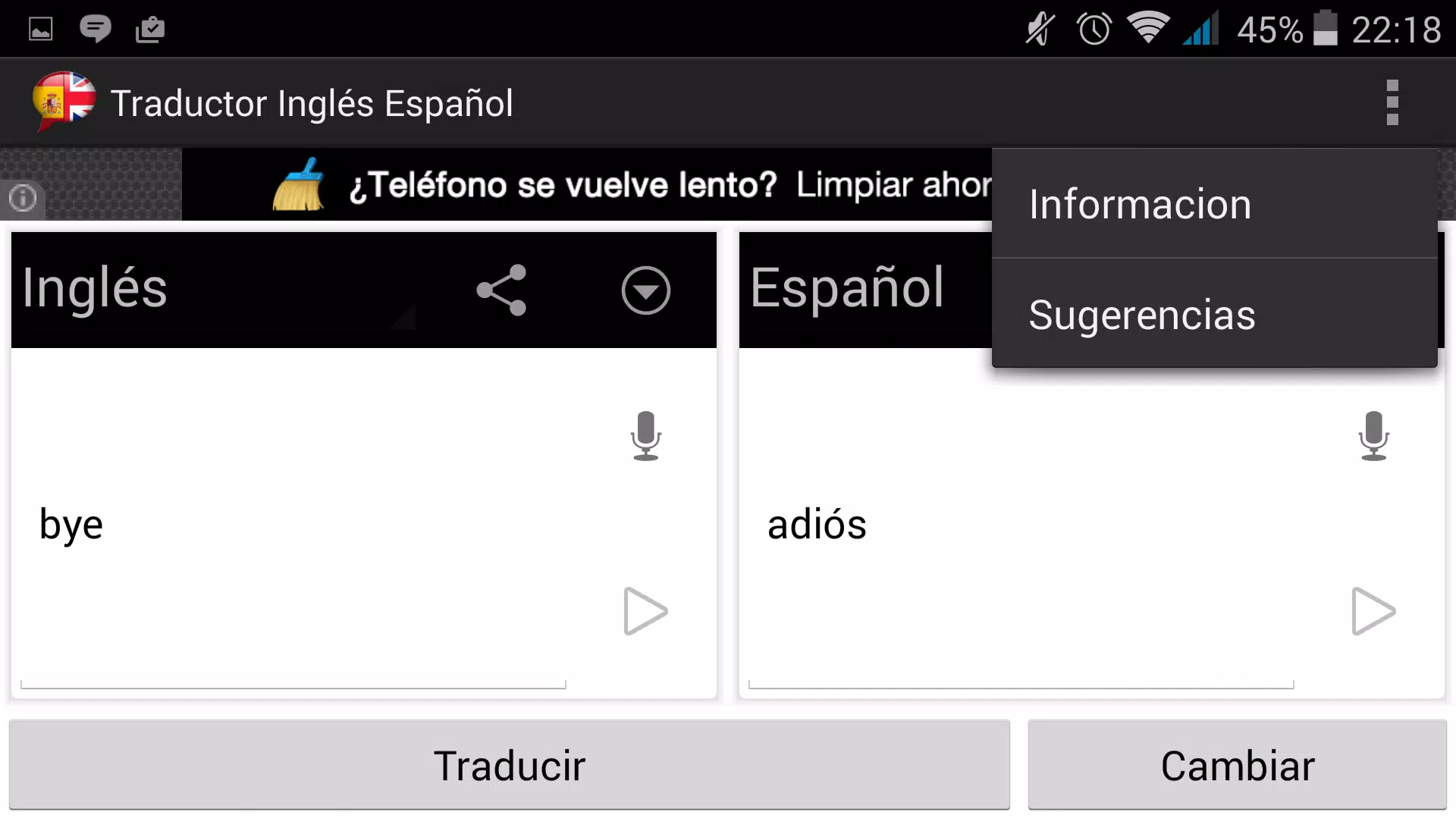 Descarga de APK de Traductor inglés español para Android