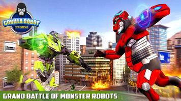 Police Gorilla Robot Hero Transform: City Rampage captura de pantalla 3