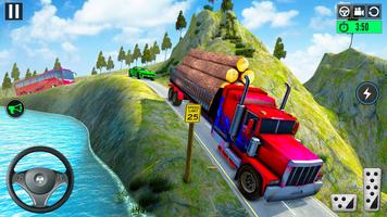 Mountain Logging Truck Transport Driver 2020 الملصق