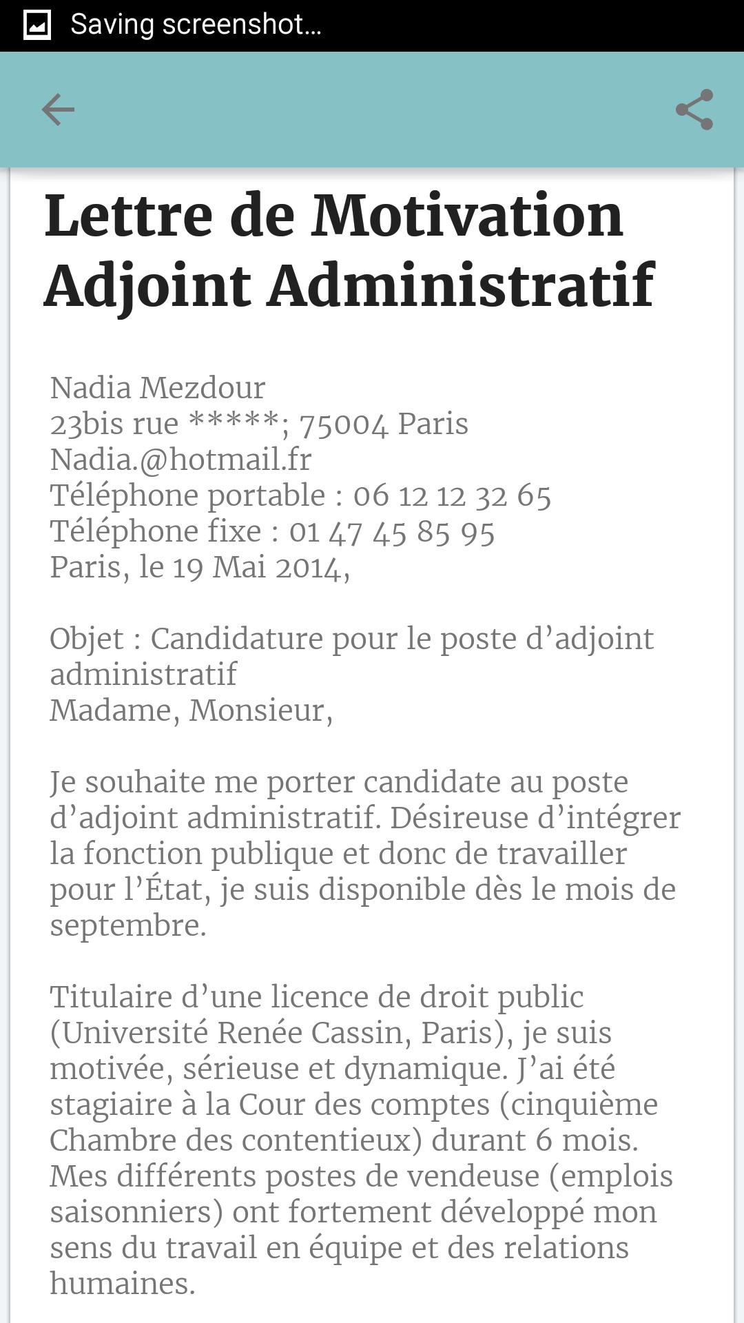 Demande d'Emploi : Exemple for Android - APK Download
