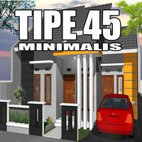 Rumah Tipe 45 Minimalis الملصق