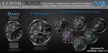 Classic Black HD Watch Face