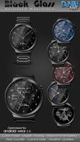 Black Glass HD Watch Face پوسٹر