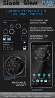 Black Glass HD Watch Face captura de pantalla 1