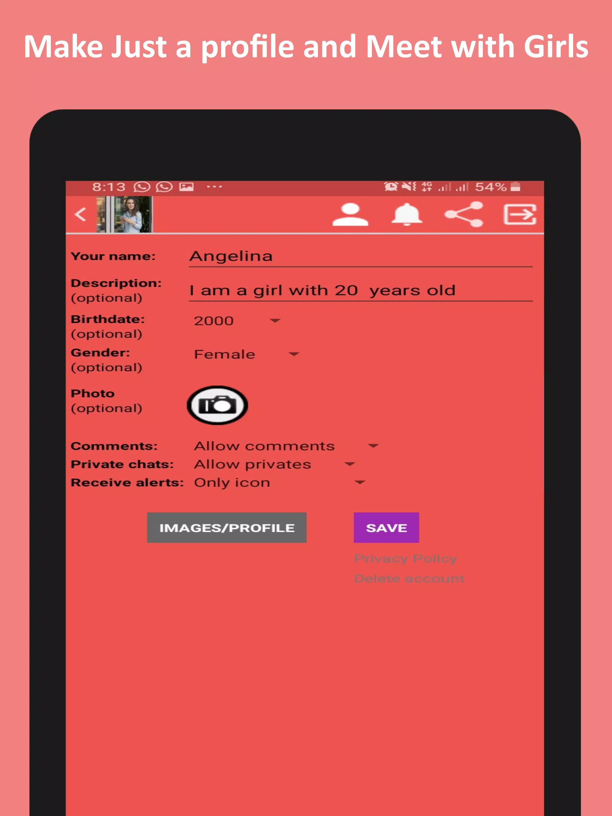 App to chat only girl