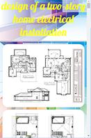 design of a two-story home electrical installation poster