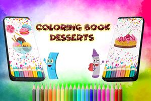 Coloring Book Desserts Affiche
