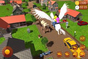 Poster Unicorn Horse Taxi Driving 3D