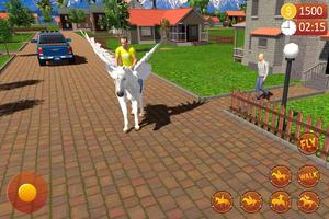 Unicorn Horse Taxi Driving 3D captura de pantalla 1