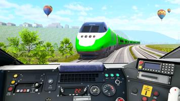 火车驾驶模拟器 3D：火车子弹游戏 2021 海报