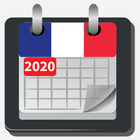 français calendrier 2020 avec jours fériés icône