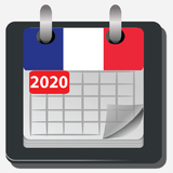 français calendrier 2020 avec jours fériés icône