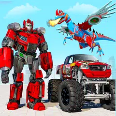 Flying dino car transform game XAPK download