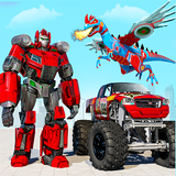 Flying dino car transform game icône