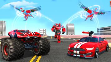 Flying dino car transform game screenshot 2